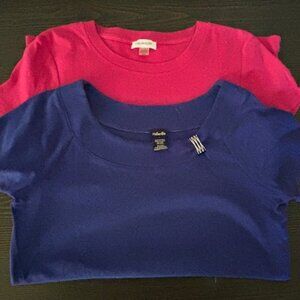 2 Women's short sleeved tops- Calvin Klein/Rafaella- Size Large